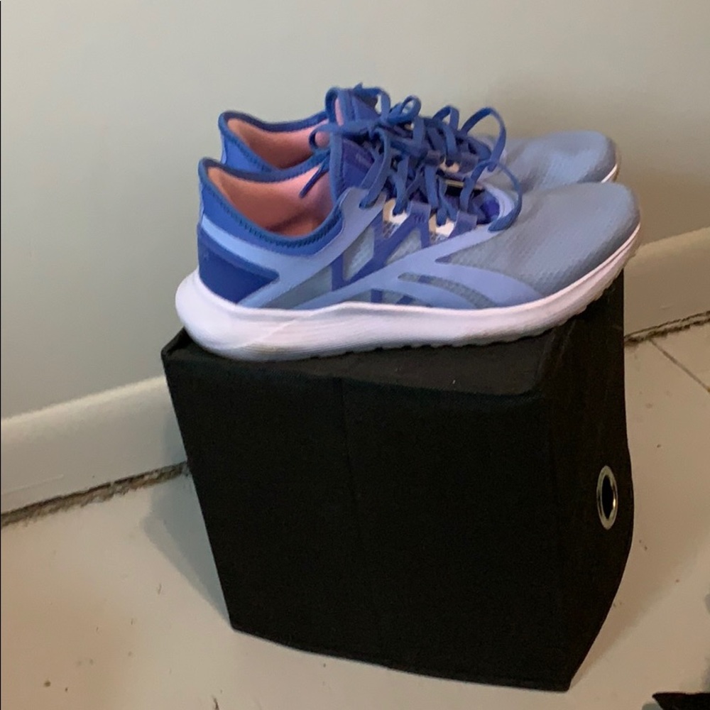 Blue Reebok running sneakers